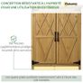Garden shed garden cabinet 3 shelves 2 doors galvanized sheet metal waterproof roof pine wood 75 x 40 x 90 cm yellow Image 5
