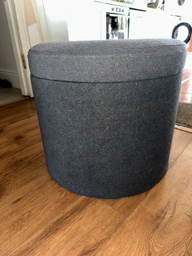 Grey pouffe