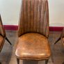 Brown leather dining chairs Image 6