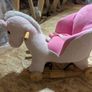 Puggle Plush Wooden Rocking Unicorn Seat  - Pink Image 5