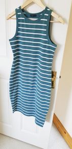 Green and White Striped Dress - Size 8-10