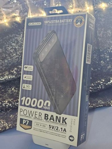 Latest Power Bank Led Display Jellico P7 Dual Port 10000 mAh Black.