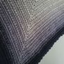 Handmade crochet triangle shawl wrap. Grey gradient ombre shawl Image 5