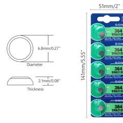 Sony SR621SW AG1 364 LR621 Button Cell Batteries 5PCS
