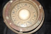 Beautiful Antique Brass Ships Compass, It features a brass casing and mounted on a gimbal system to remain level on Ships, compass by J Blowey
