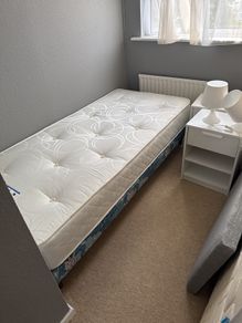 Single bed and mattress