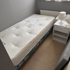 Single bed and mattress