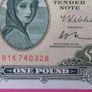 Irish 1975 Lady Lavery One pound banknote in uncirculated condition Image 2