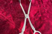 silver plated cake tongs
