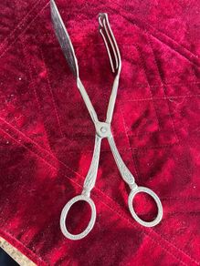 silver plated cake tongs