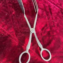 silver plated cake tongs