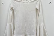 Flare sleeve ribbed top