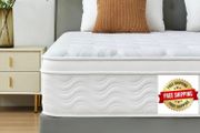 King Size Mattress 5FT Memory Foam, Pocket Sprungs Hybird Mattress with Dual Edges Support, Orthopaedic Mattresses Medium Firm for Pressure Relief, 10.2 Inch Deep, 150 x 200 x 26 cm