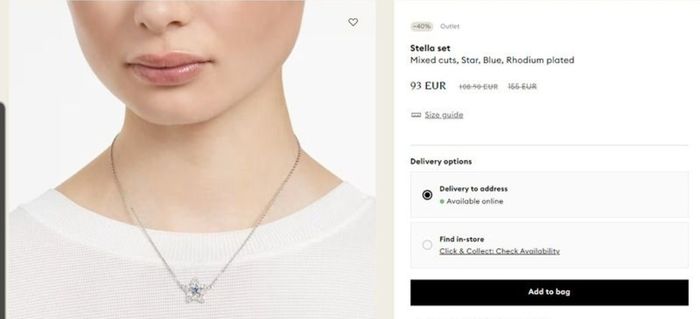 Swarovski Star in Blue and Clear Crystal Necklace