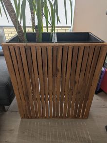 Wood planter double indoor outdoor