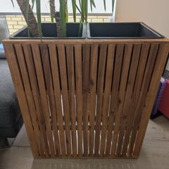 Wood planter double indoor outdoor