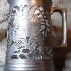 pewter tanker with glass insert