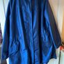 Metallic blue adjustable parka coat with hood size 10 Image 3