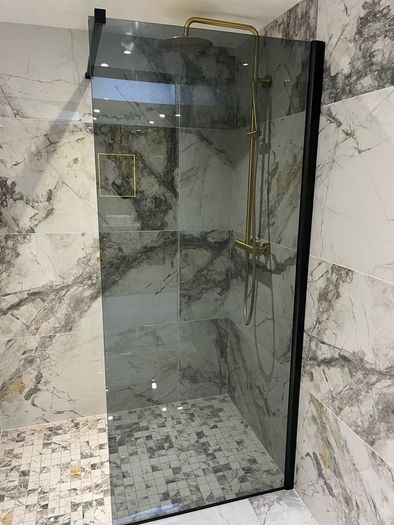 Ex Display Tinted Series 900 black Wet room shower panel
