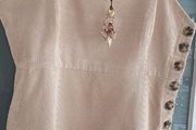 MANGO beige cord pinafore with pockets Sz L (12-14)