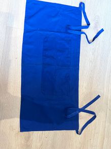 Blue Half Apron With Pockets