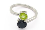 Peridot and Spinel 925 Silver Ring