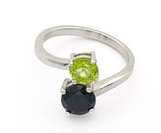 Peridot and Spinel 925 Silver Ring