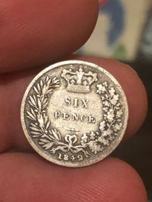 1842 Sixpence Victoria Low Mintage Silver 925