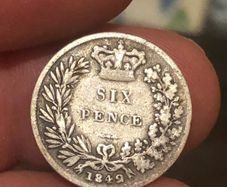 1842 Sixpence Victoria Low Mintage Silver 925