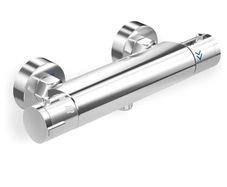 Shower Mixer Bar Single Lever Exposed Bath Shower Mixer Valve Anti Scald Tap, Hot Cold Water Mixer Constant Temperature Control for Bathroom Chrome
