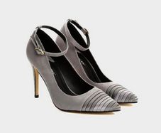 Grey Heels size 6 - with removable ankle strap
