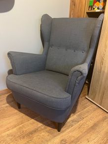 IKEA STRANDMON arm chair, Nordvalla dark grey