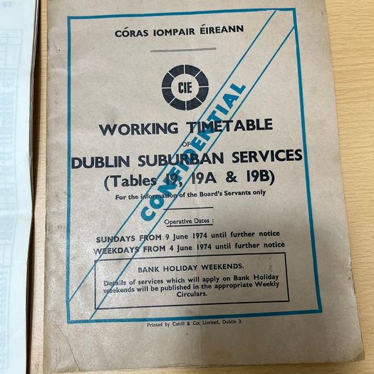 Railway Working Timetable Supplement CIE Dublin Suburban Svcs 1974 + 1977 +Notes