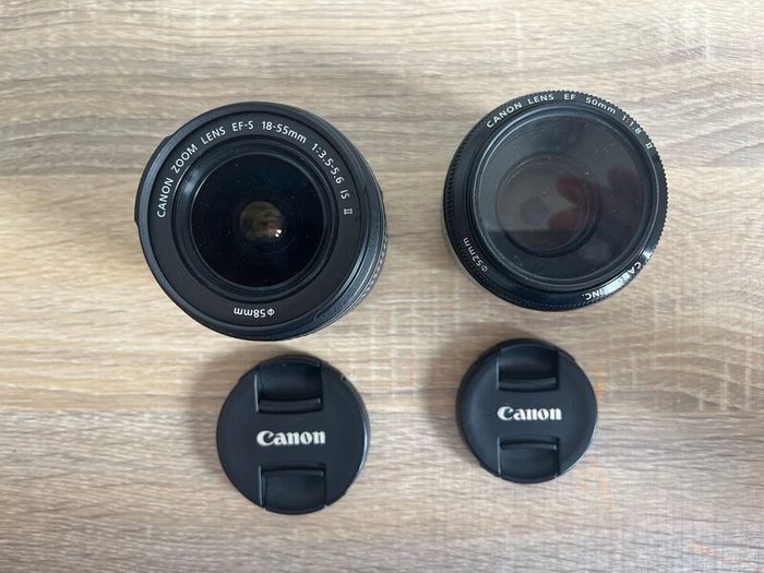 Canon EOS 600D Camera with lenses.