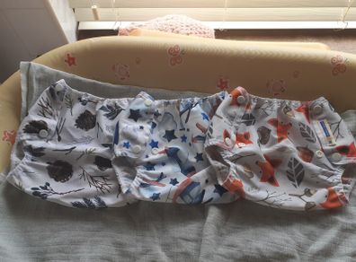 Fitted Nappies and Wraps for 0-6 months