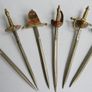 Vintage Set of 6 Enameled Cocktail Sticks Swords By Toledo of Spain 1960s Image 2