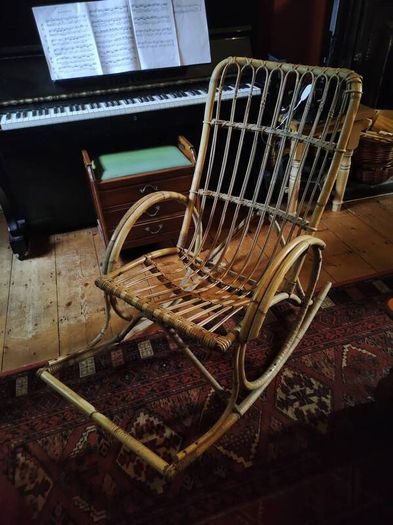 Vintage Bamboo Rocking Chair