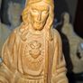 Beautiful Old Sacred Heart of Jesus, Handcrafted Wooden Sculpture made by Conrad Moroder in Ortisei Italy., featuring a carved heart on the chest., Postage Available or Collection Image 2