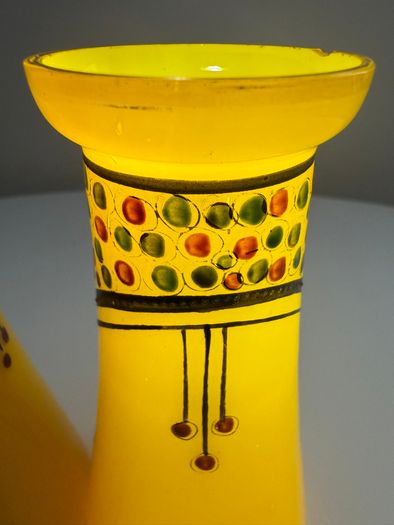 Exceptional Pair of Art Deco Czech Tango Glass Vases. c.1928 to1933