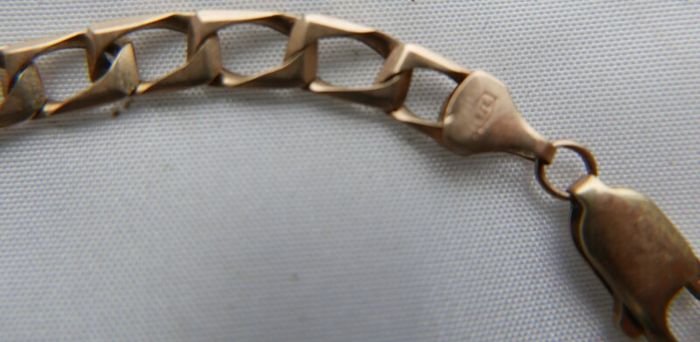 Vintage Solid Gold 9 Ct Gold 375  Men's Bracelet 8,5" -  9,97g