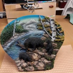Bears fishing plaque
