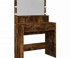 Dressing Table with LED Smoked Oak 80x41x134.5 cm