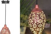 Outdoor Solar Powered Garden Lantern Light - Waterproof Hanging Metal Yard Art Lamp Accessories with Warm White LED Lights for Pathway, Patio, Porch, Lawn, Courtyard Decorations (FREE POSTAGE)