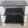 Blok STAX Premium Hi-Fi Rack Stand - White Gloss Black Glass Image 5