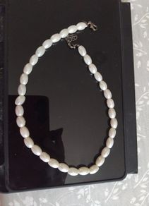 Fresh Water Pearl Necklace.  Barrel shaped pearls.