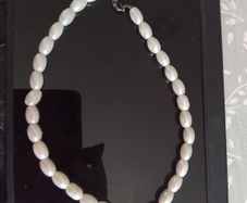 Fresh Water Pearl Necklace.  Barrel shaped pearls.