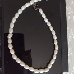 Fresh Water Pearl Necklace.  Barrel shaped pearls.