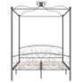 Canopy Bed Frame Grey Metal 180x200 cm Image 3