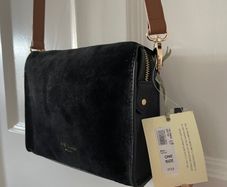 Brand New Black River Island Suede Bag