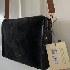 Brand New Black River Island Suede Bag